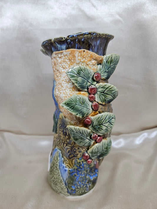 Patchwork Holiday Vase